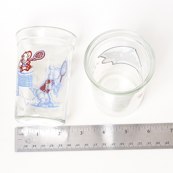 Tom & Jerry Vintage Glass Welchs Tennis Kite Flying Pair of 2 - Picture 6 of 8